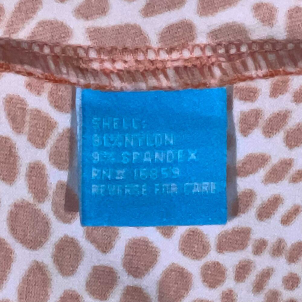 J.McLaughlin Printed Catalina Cloth Faux Wrap Top L Orange Stretch Casual Artsy - Picture 4 of 8